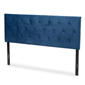 Baxton Studio Felix Modern and Contemporary Navy Blue Velvet Fabric Upholstered Queen Size Headboard